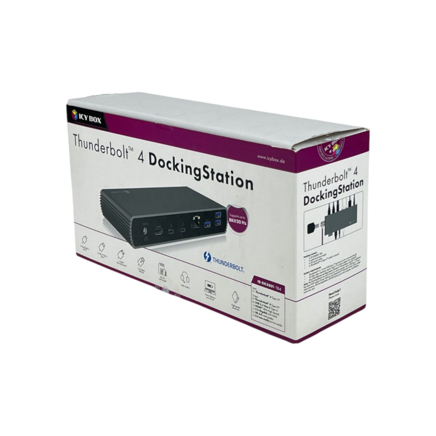 ICY BOX Thunderbolt 4 Docking Station 10in1 2 Monitore ThunderBolts Ports USB-C | Retourware