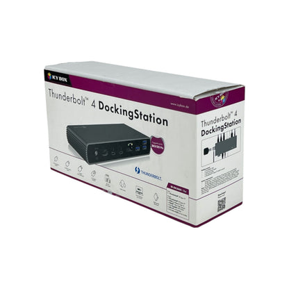 ICY BOX Thunderbolt 4 Docking Station 10in1 2 Monitore ThunderBolts Ports USB-C | Retourware