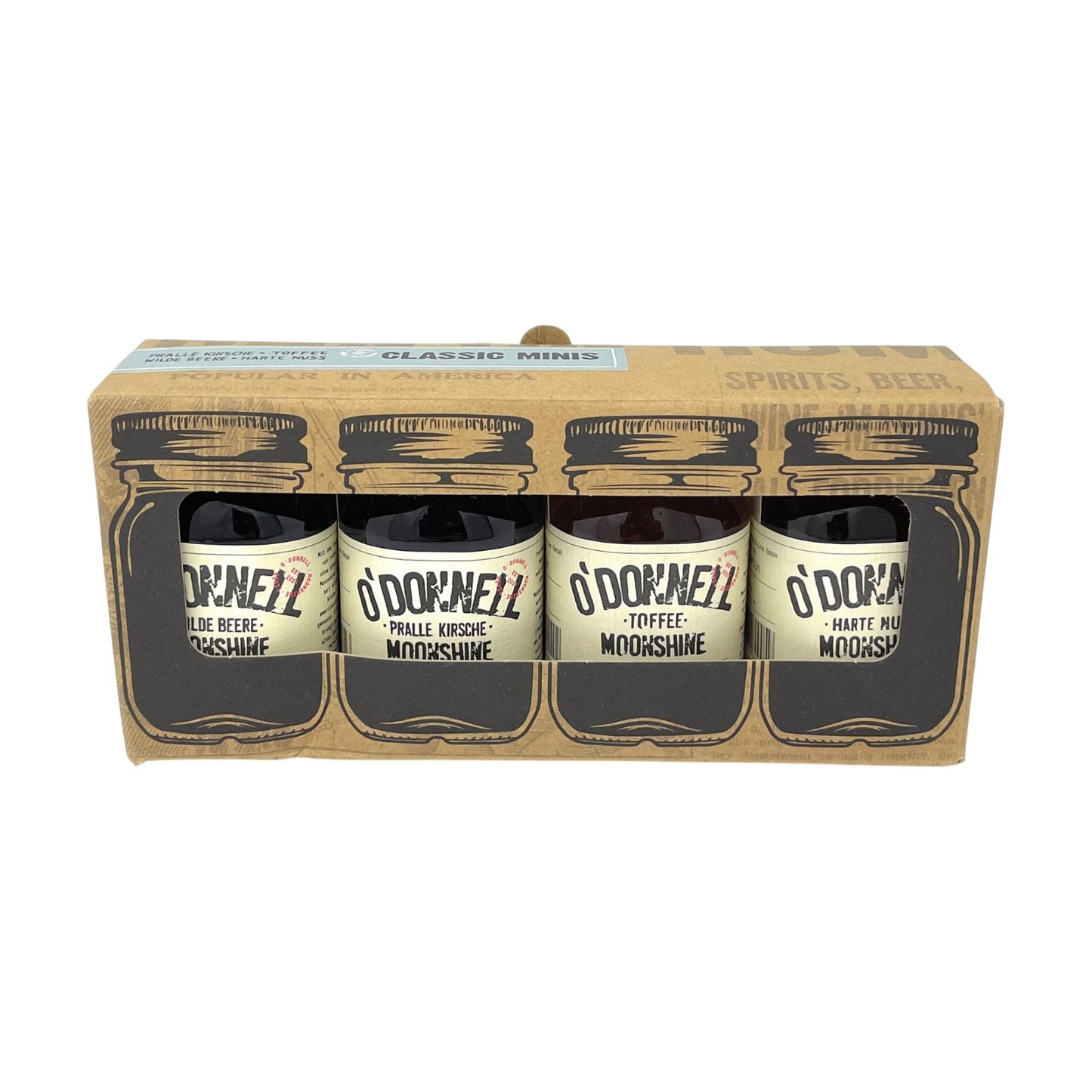 O'Donnell Moonshine Likör Set 4 x 0,05l Alkohol 25% vol. | Neu