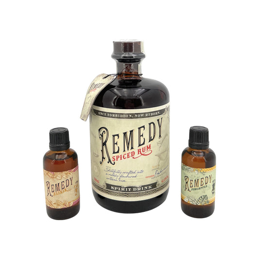 Remedy Spiced Rum Set 1x 0,7 l 2x 0,05 l Alkohol 34-41,5% vol. | Neu