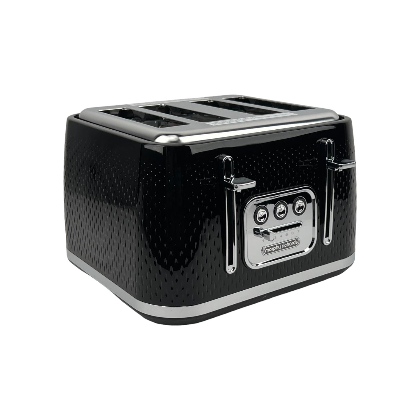 Morphy Richards 243010 Toaster 4 Scheiben Schwarz Chrom Auftau- Aufheizfunktion | Neu