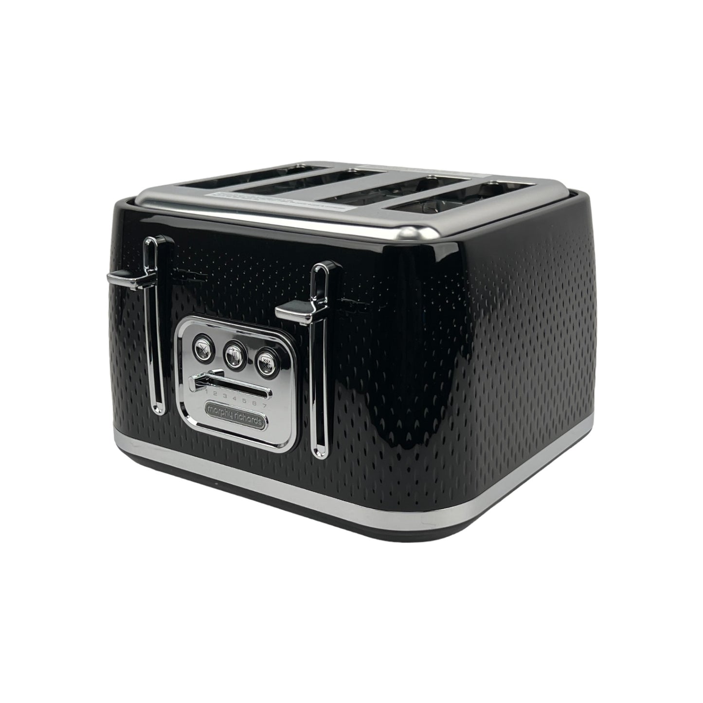 Morphy Richards 243010 Toaster 4 Scheiben Schwarz Chrom Auftau- Aufheizfunktion | Neu