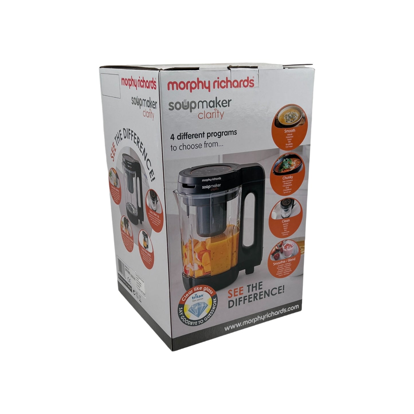 Morphy Richards Clarity Suppenzubereiter 1000W 1.6L Mixer Küchenhelfer Schwarz | Neu