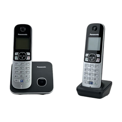 Panasonic KX TG6812GB Duo Analoge Telefone DECT 1.8 Zoll (4.5cm) 15Std. Schwarz | Retourware