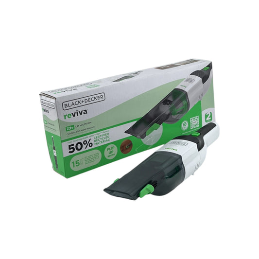 Black&Decker Reviva Akku-Handstaubsauger 7.2V 2.0Ah Li-Ion 17AW 125ml Weiß Grün | Retourware