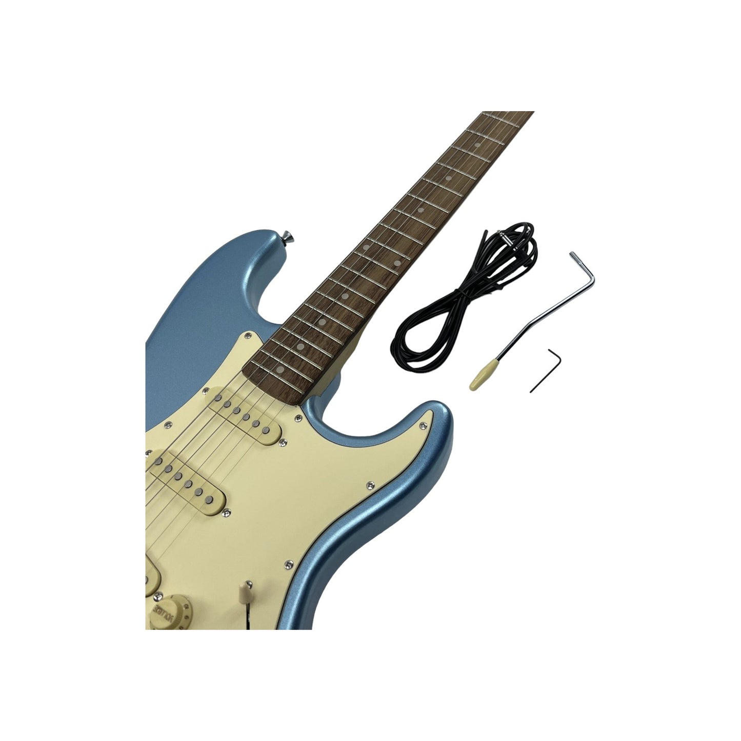 STAGG E-Gitarre Gitarre Standard S Paulownia massiv Ice Blue Metallic | Retourware