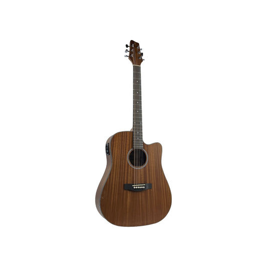 STAGG E-Gitarre Gitarre Dreadnought Cutaway Offenporig Natur | Retourware