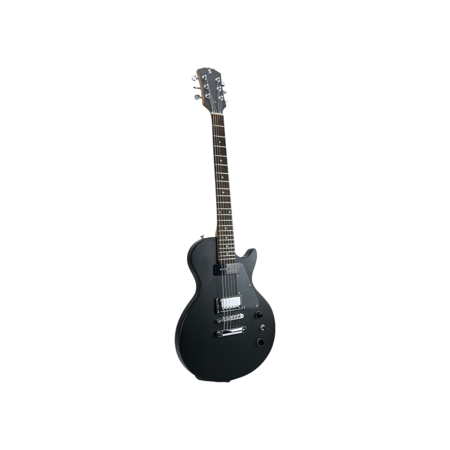 STAGG E-Gitarre Gitarre massivem flacher Mahagonikorpus Offenporig Schwarz | Retourware