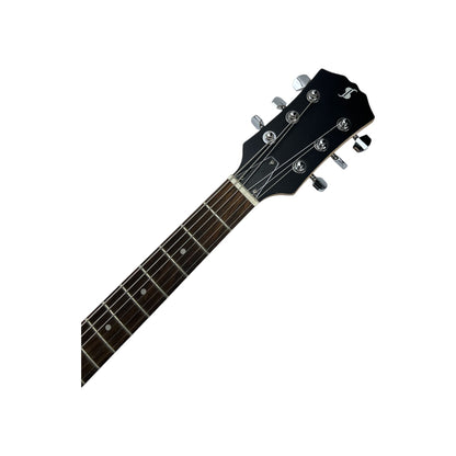 STAGG E-Gitarre Gitarre massivem flacher Mahagonikorpus Offenporig Schwarz | Retourware