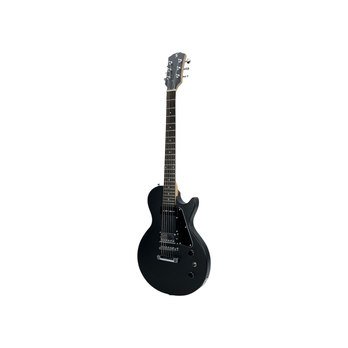 STAGG E-Gitarre Gitarre massivem flacher Mahagonikorpus Offenporig Schwarz | Retourware