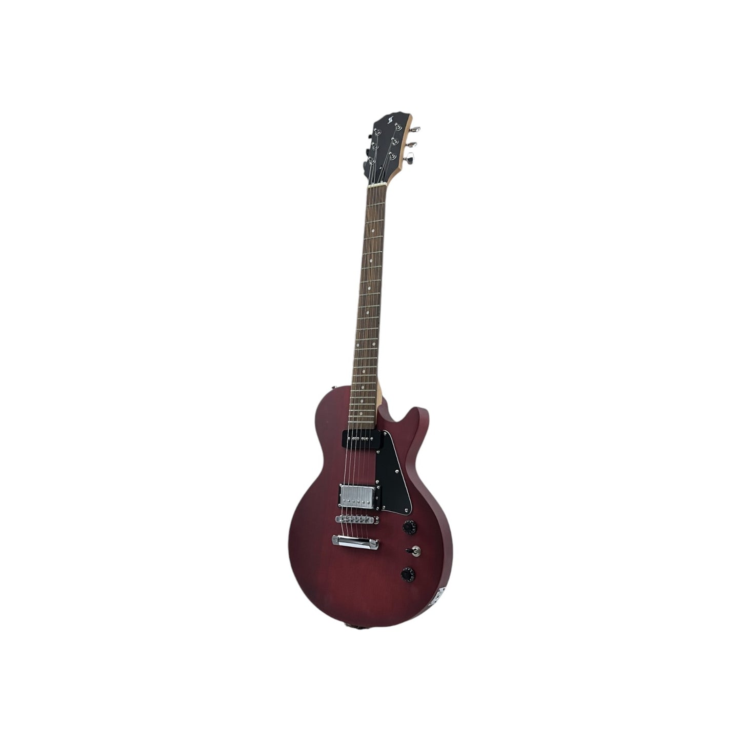 STAGG E-Gitarre Gitarre massivem Mahagonikorpus flacher Decke Offenporig Cherry | Retourware