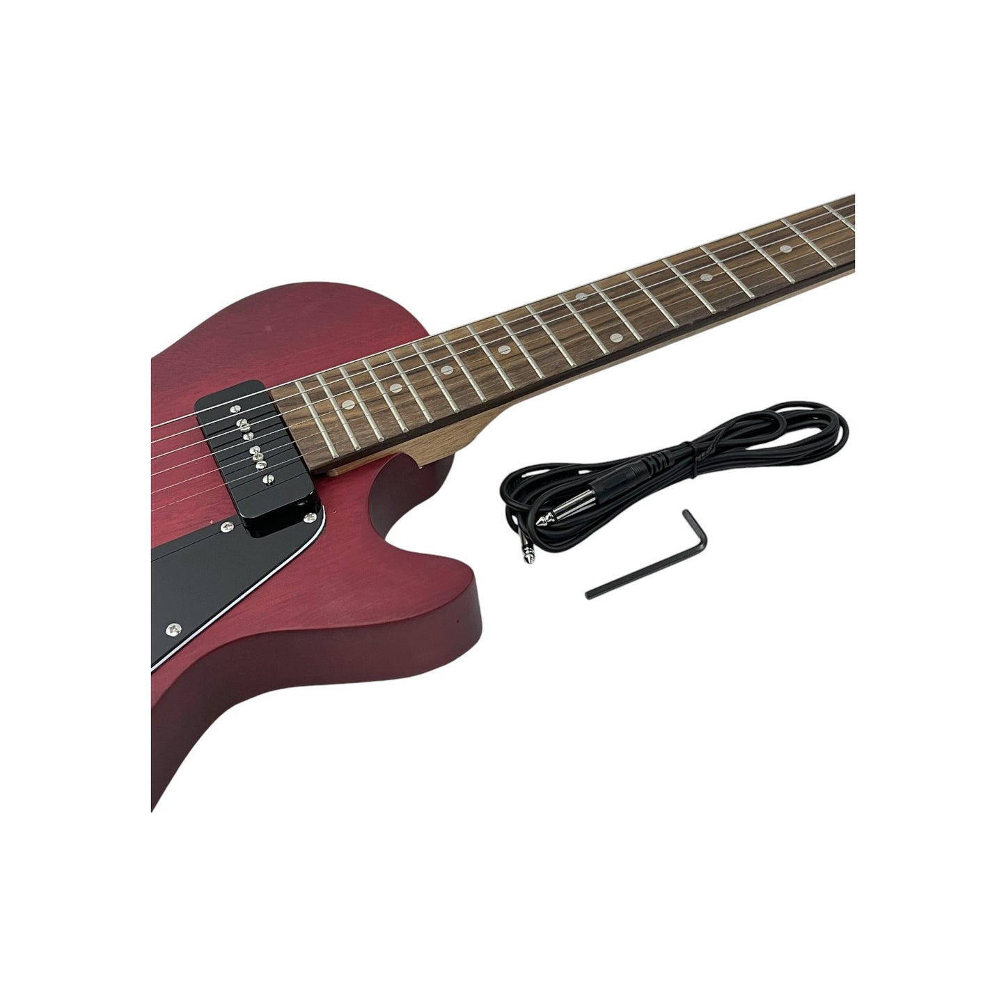 STAGG E-Gitarre Gitarre massivem Mahagonikorpus flacher Decke Offenporig Cherry | Retourware