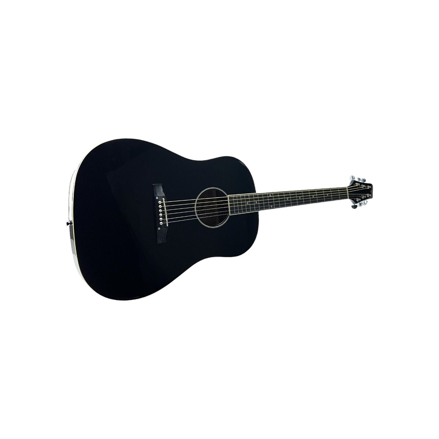 STAGG Gitarre Slope Shoulder Dreadnought Gitarre Hochglanz Schwarz