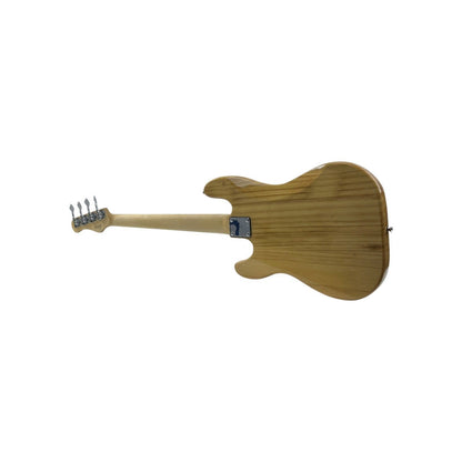 STAGG E-Bassgitarre Gitarre Standard „P Paulownia hochglänzend Natur