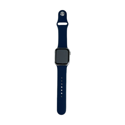 Apple Watch 9 Cellular Edelstahl Silber 41 mm Sportarmband Sturmblau