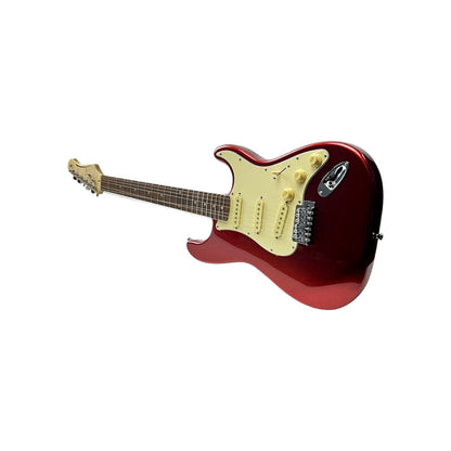 STAGG E-Gitarre Gitarre Standard S Paulownia massiv Candy Apple Red