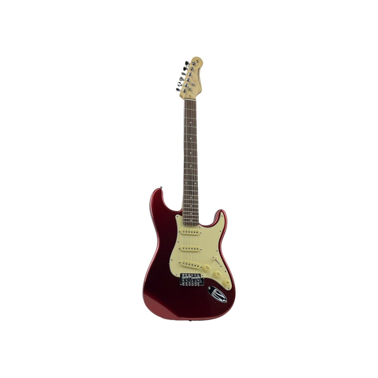 STAGG E-Gitarre Gitarre Standard S Paulownia massiv Candy Apple Red