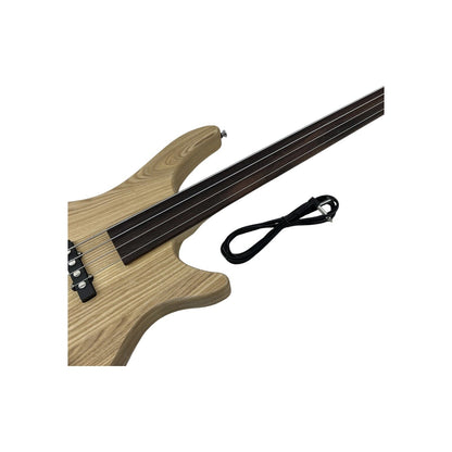 STAGG E-Bassgitarre Gitarre Fretless Stagg „Fusion massiv Esche