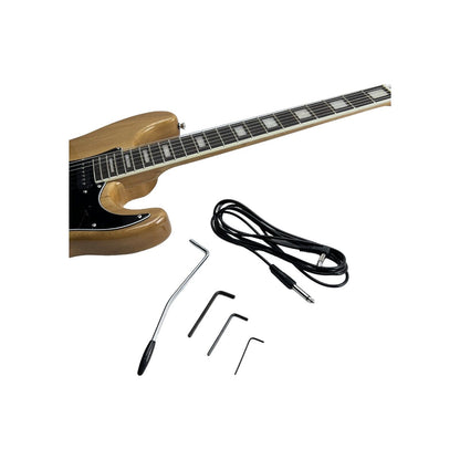 STAGG E-Gitarre Gitarre Korpus massiver Erle Natur