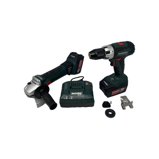 Metabo Akku-Maschinen Set Combo 18 V Bohrschrauber Winkelschleifer Grün