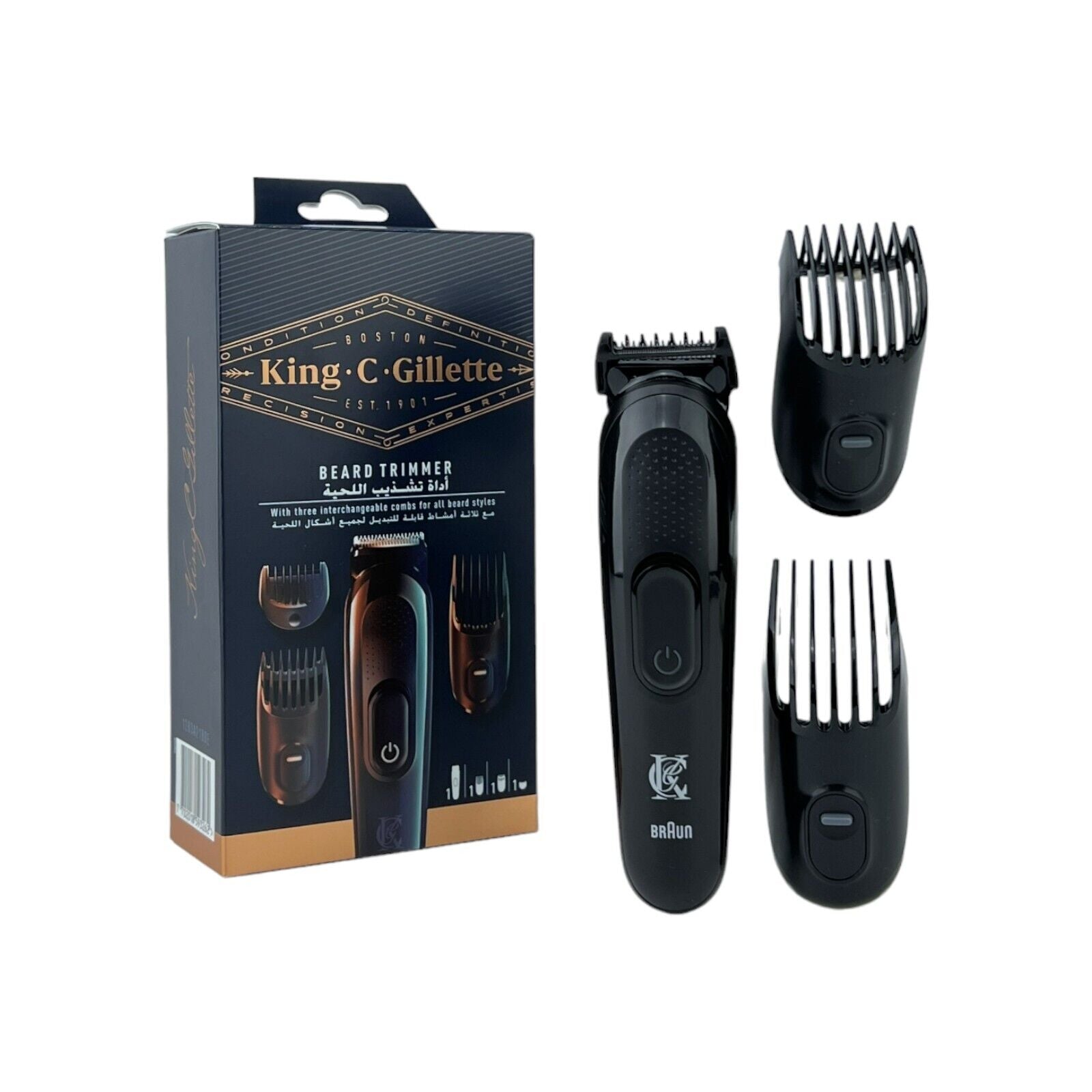 King C. Gillette Braun Bartschneider/Haarschneider-Set Trimmer Männer Schwarz Beauty &