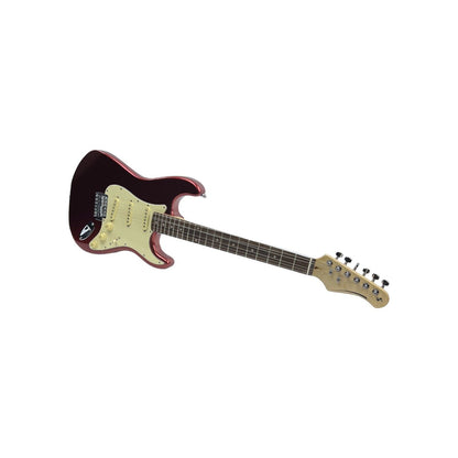 STAGG E-Gitarre Gitarre Standard S Paulownia massiv Candy Apple Red