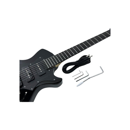 STAGG E-Gitarre Gitarre Silveray Serie massivem Erlenkorpus Schwarz