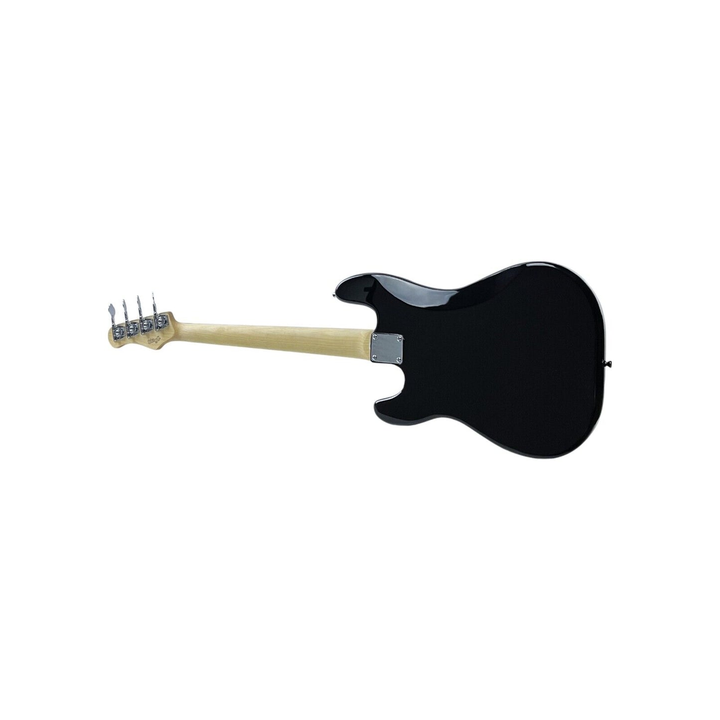 STAGG E-Bassgitarre Gitarre Standard P Paulownia hochglänzend Schwarz