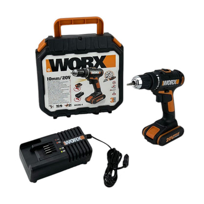 Worx WX166.4 Akku Bohrmaschine Schrauber 2.0Ah 20V 40Nm 16 Drehmomentstufen