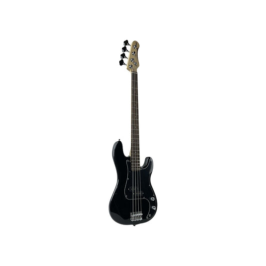 STAGG E-Bassgitarre Gitarre Standard P Paulownia hochglänzend Schwarz