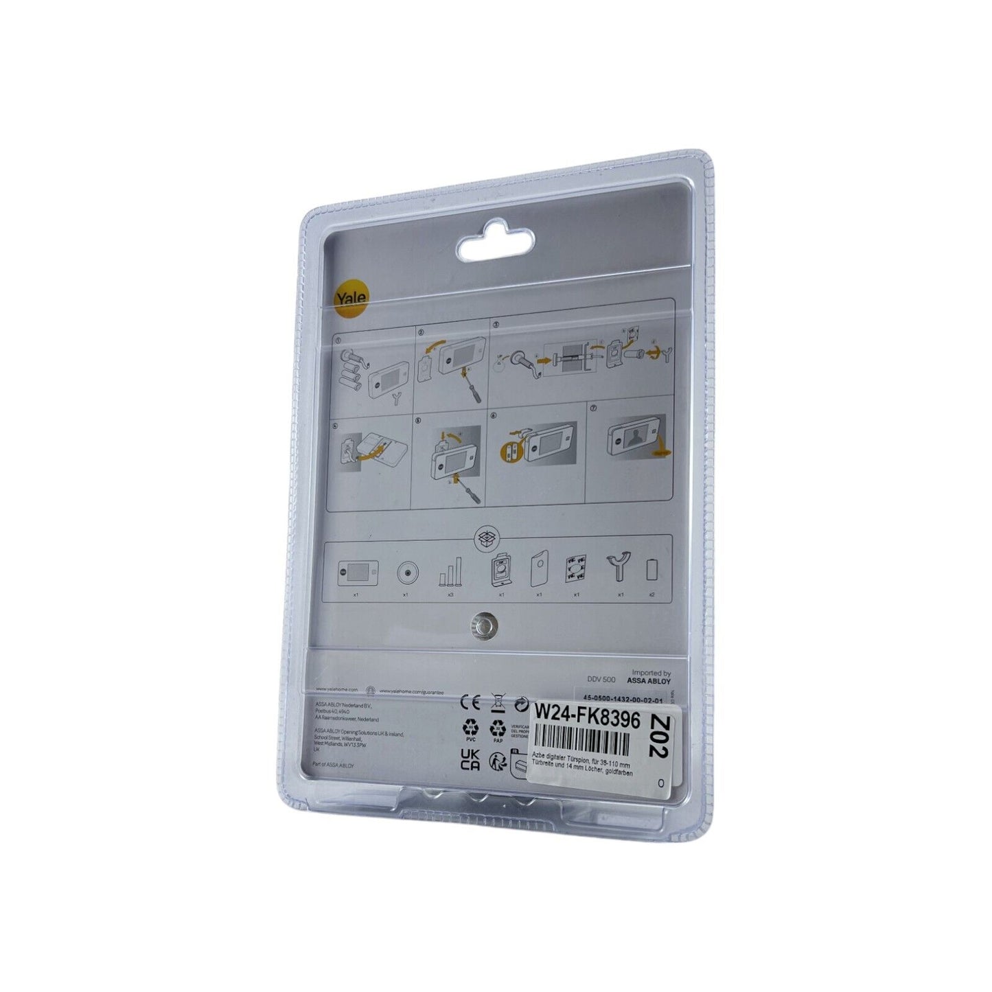 Yale Standard Digitaler Türspion 500 3.2 Zoll (8.12 cm) Live-Ansicht Kamera Gold