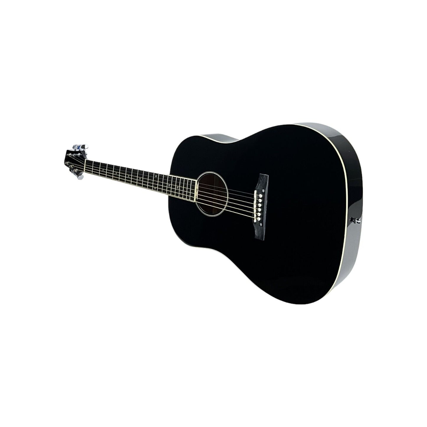 STAGG Gitarre Slope Shoulder Dreadnought Gitarre Hochglanz Schwarz