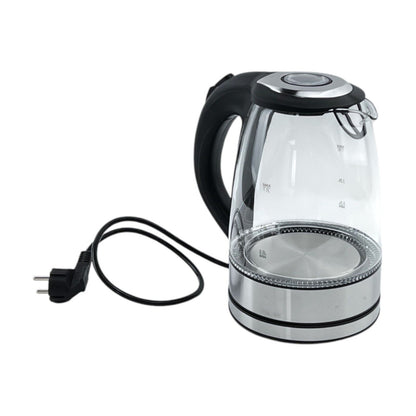 ECG RK 1776 Wasserkocher 1,7 l 2200 Watt Transparent Edelstahl Schwarz Silber