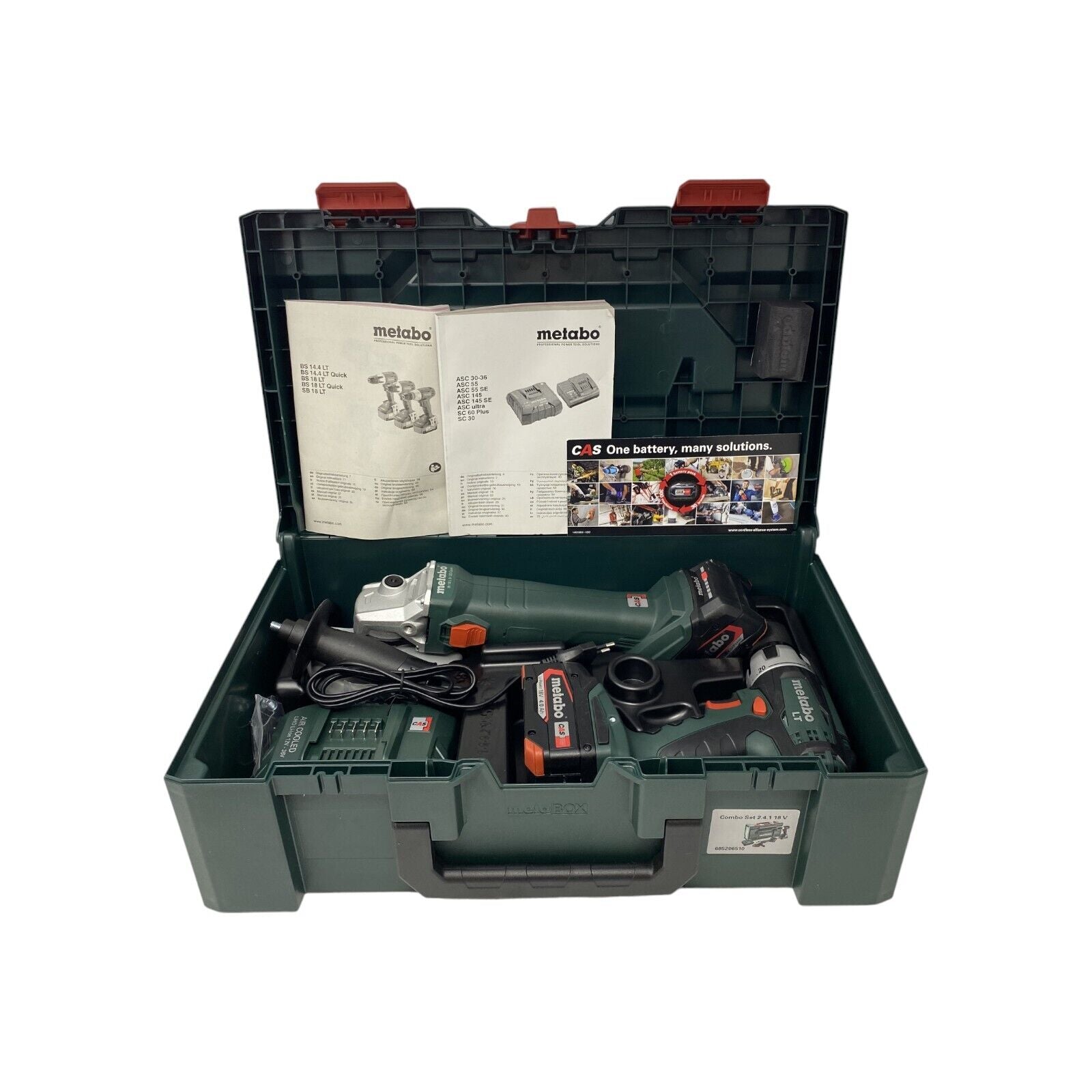 Metabo Combo Set Akku-Bohrschrauber Winkelschleifer 2.4.1 18 Volt Bs18Lt + W18Q