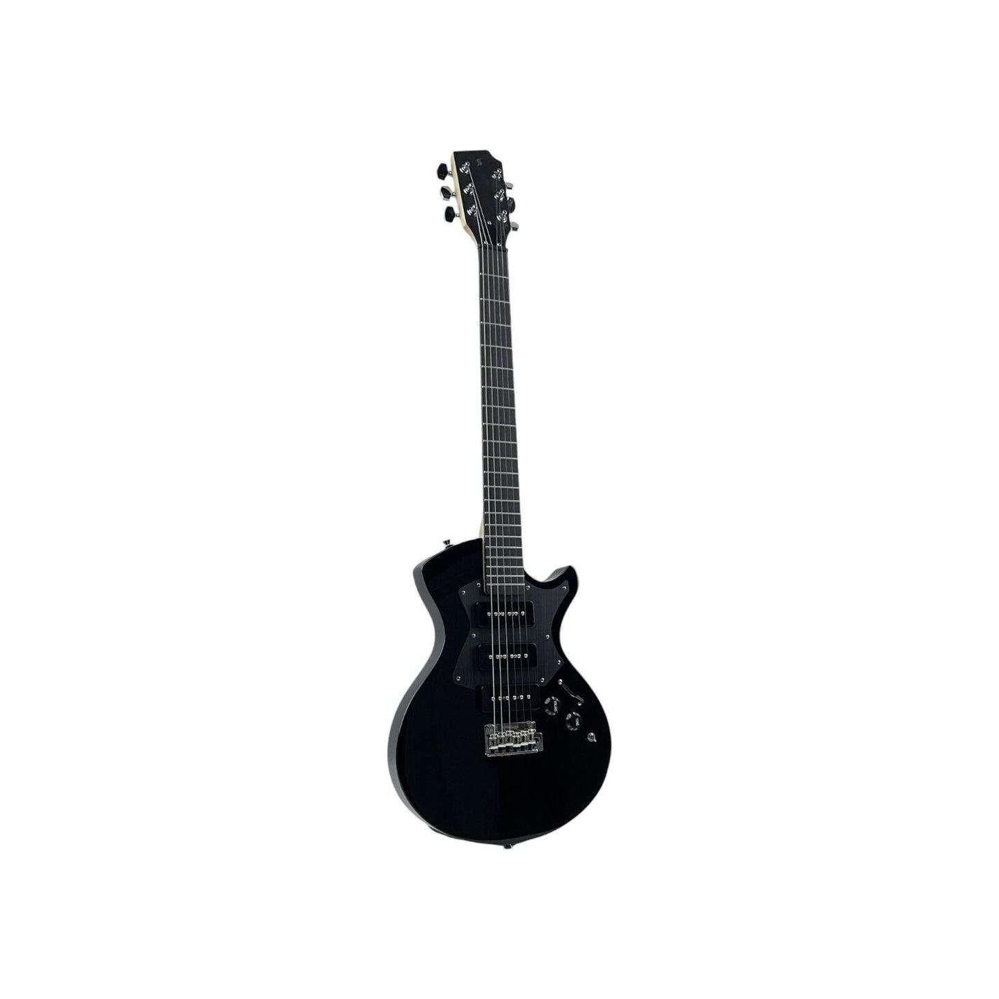 STAGG E-Gitarre Gitarre Silveray Serie massivem Erlenkorpus Schwarz