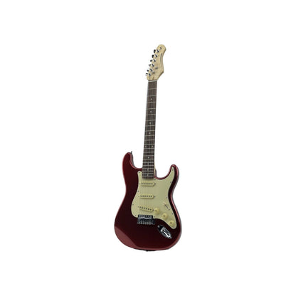 STAGG E-Gitarre Gitarre Standard S Paulownia massiv Candy Apple Red