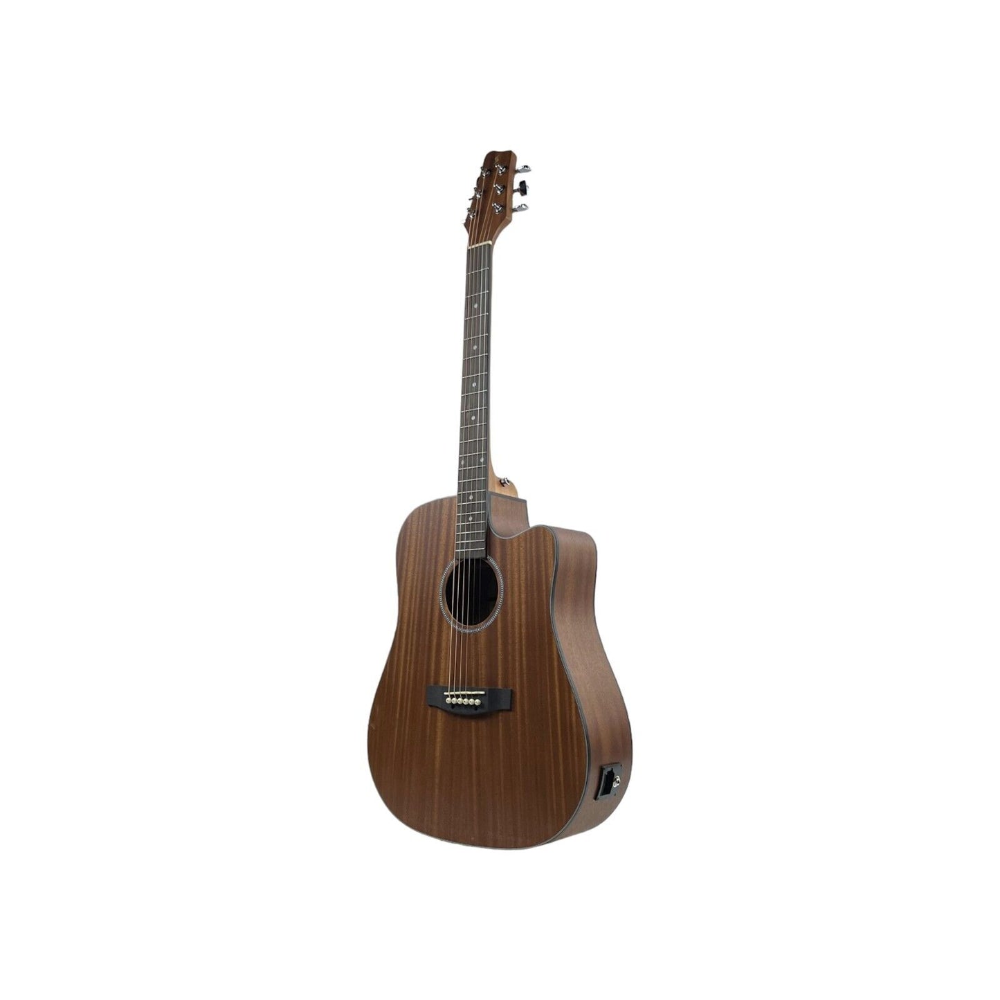 STAGG E-Gitarre Gitarre Dreadnought Cutaway Offenporig Natur