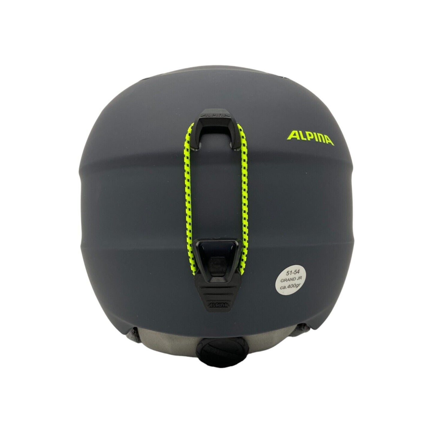 Alpina Grand Jr Skihelm Kinder Schwarz Neon Gelb Matt Anpassbar 51-54 Cm