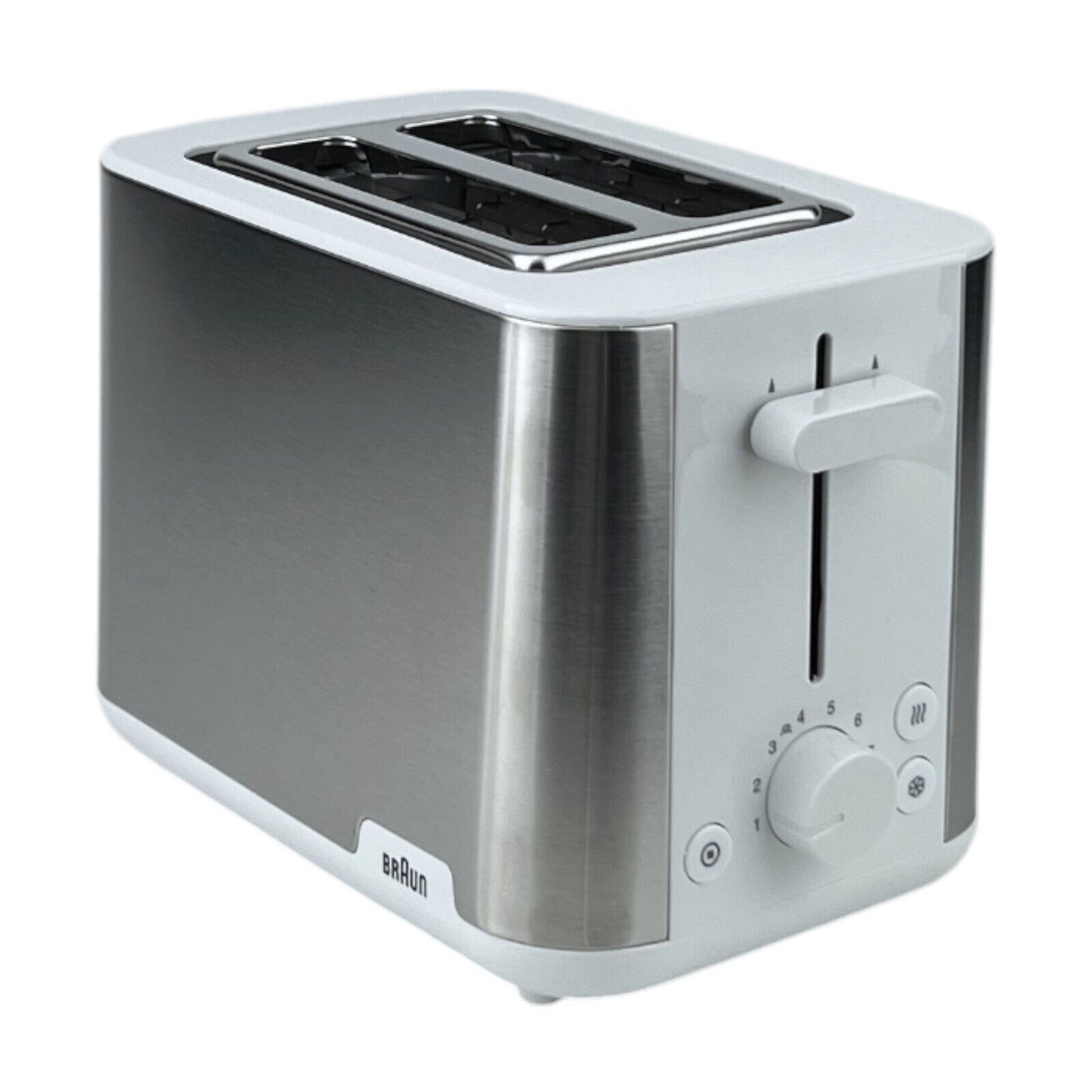 Braun HT1510 WH PurShine Toaster 8 Röstgrade Krümelschale 900Watt Edelstahl Weiß