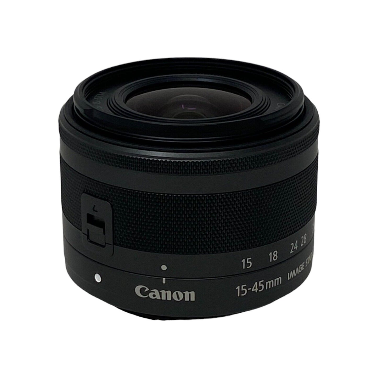 Canon EF M 15 45mm F3.5 6.3 IS STM Objektiv 49mm Filtergewinde Drehzoom schwarz