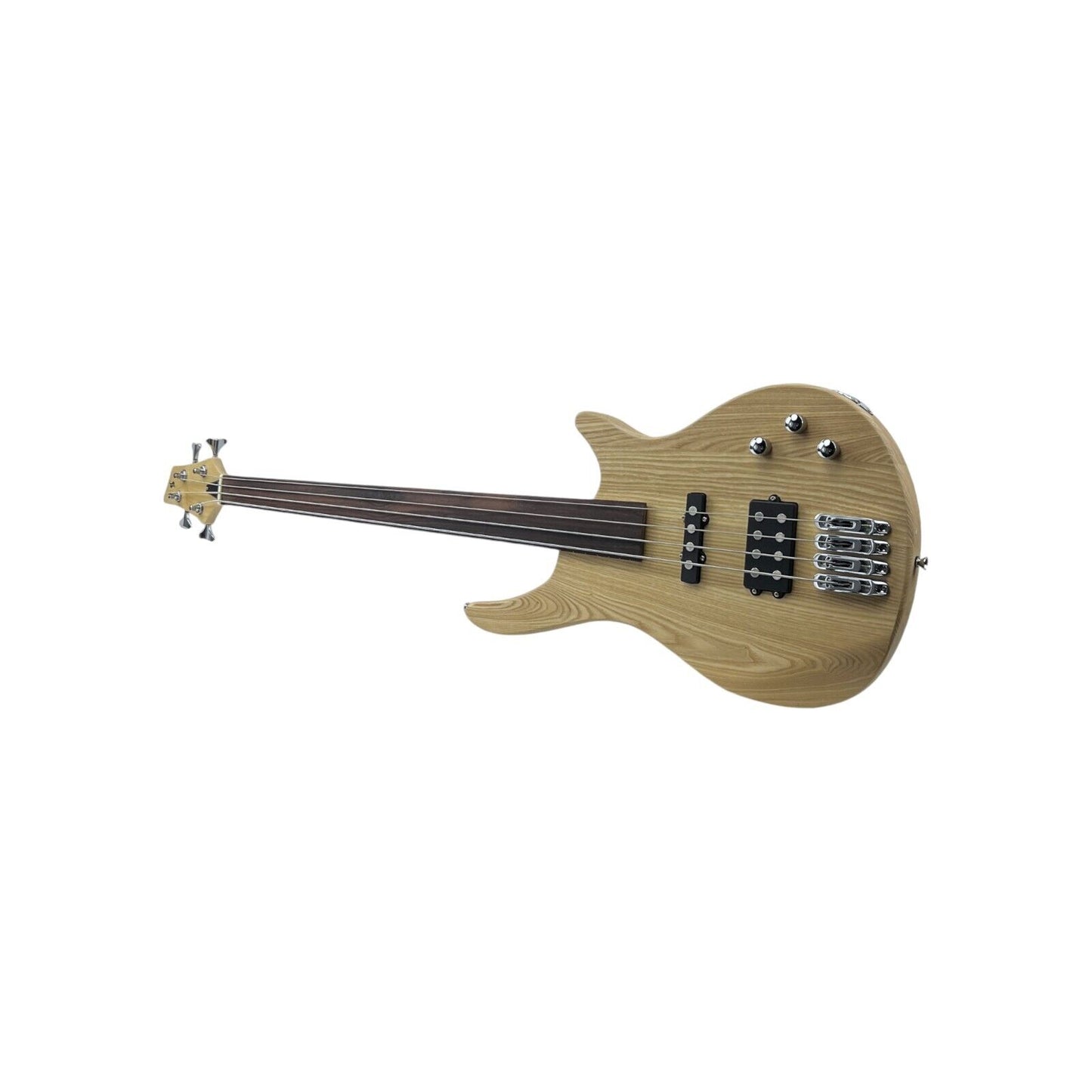 STAGG E-Bassgitarre Gitarre Fretless Stagg „Fusion massiv Esche