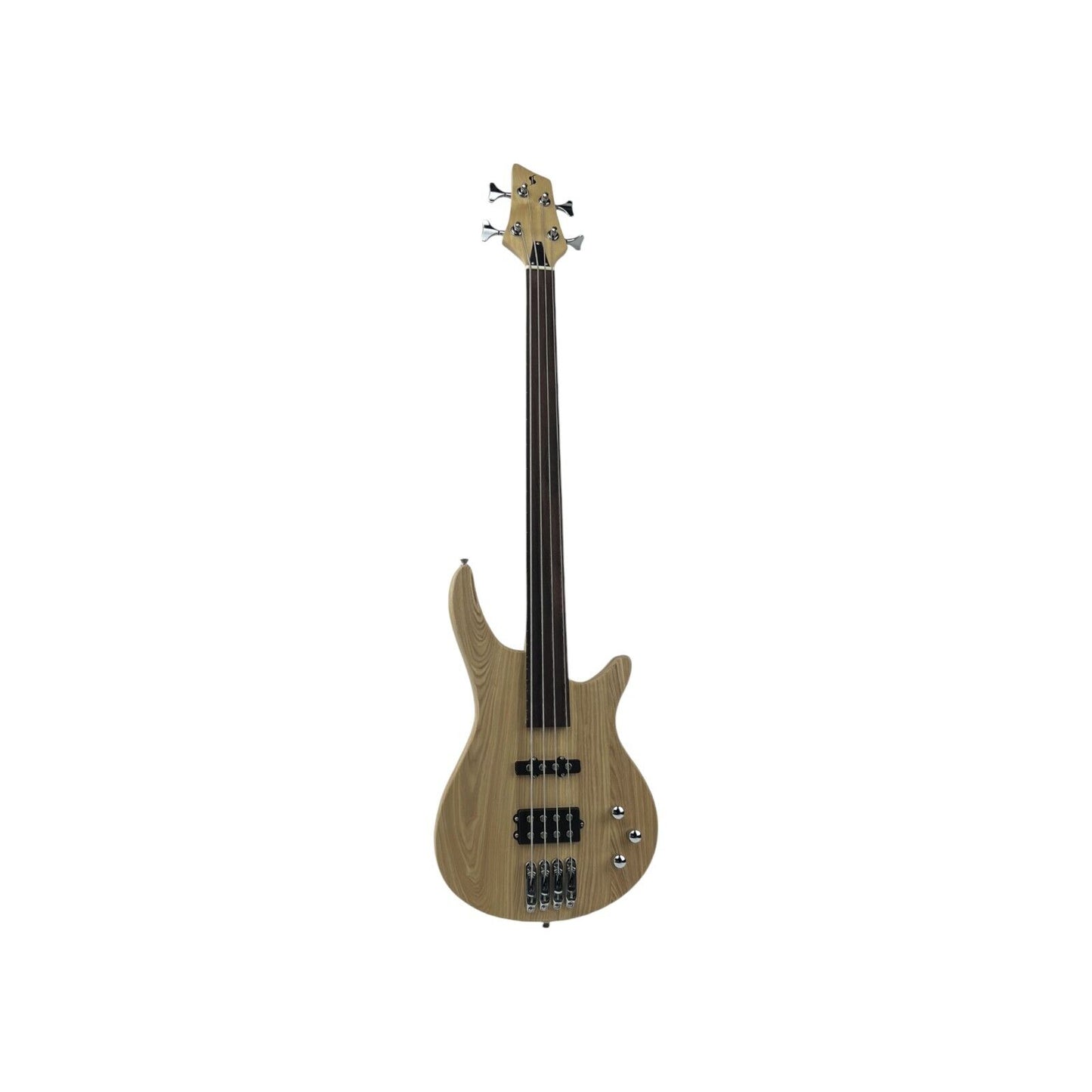 STAGG E-Bassgitarre Gitarre Fretless Stagg „Fusion massiv Esche