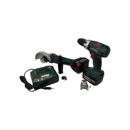 Metabo Combo Set Akku-Bohrschrauber Winkelschleifer 2.4.1 18 Volt Bs18Lt + W18Q