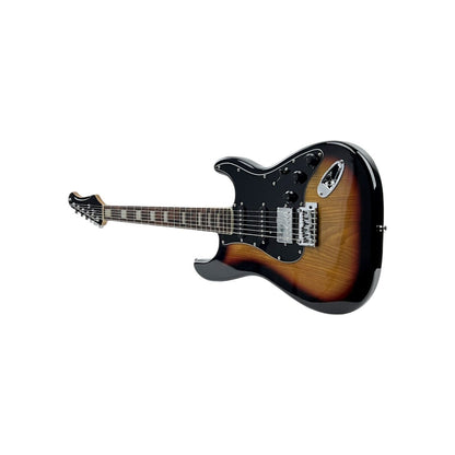 STAGG E-Gitarre Gitarre Korpus massiver Erle Sunburst