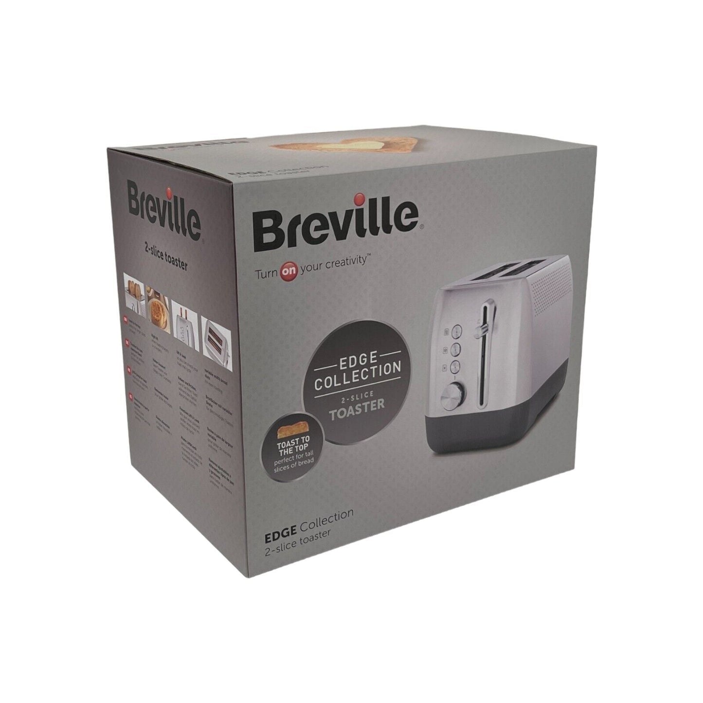 Breville Edge Toaster 2 Scheiben Toasten Auftauen Aufwärmen Edelstahl Gebürstet