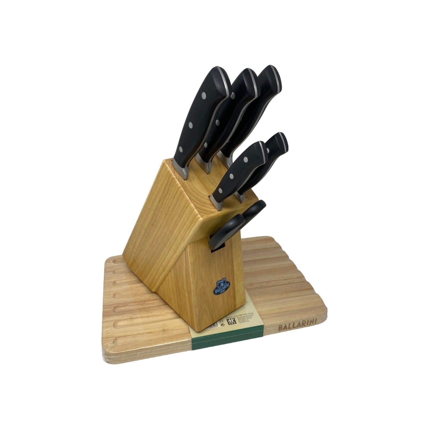 BALLARINI knife block set 6 knives 1 scissors 1 cutting board 1 knife block bamboo