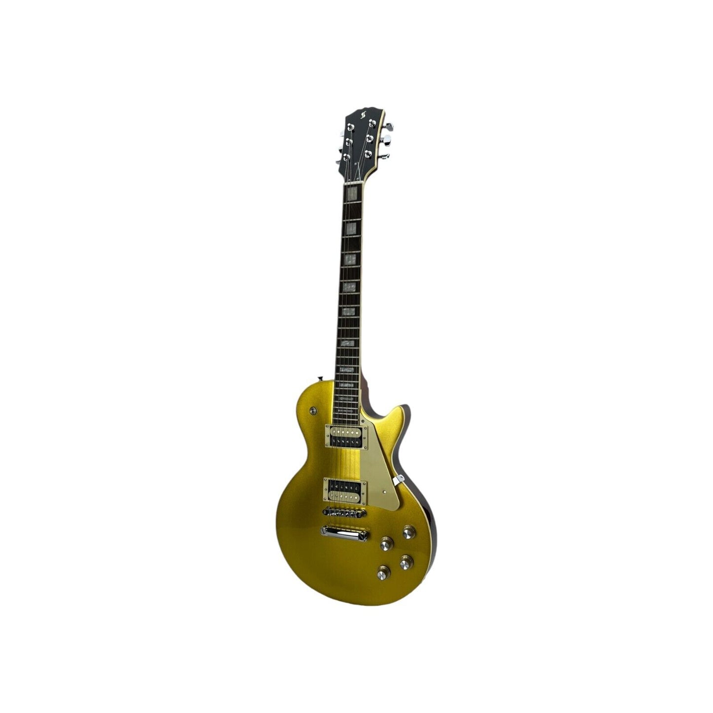 STAGG E-Gitarre Gitarre Mahagonikorpus gewölbte Decke Gold