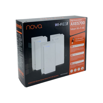 Tenda Nova MX21-Pro Mesh WLAN Wi-Fi 6E System 3-Pack Mesh WiFi Repeater Weiß