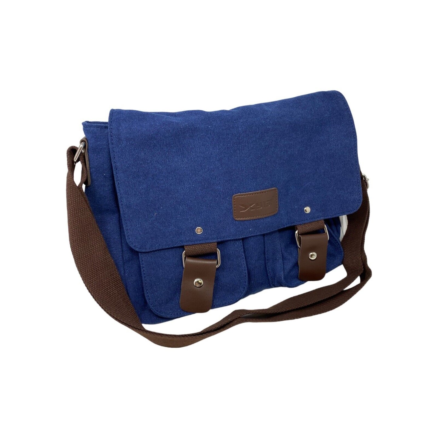 FANDARE Vintage Canvas Umhängetasche Tablet Akten Tasche Reise Bag Unisex Blau