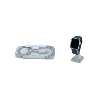 Apple Watch SE 2 Cellular Aluminium Silber 40 mm Sportarmband Sturmblau